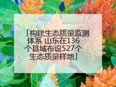 构建生态质量监测体系 山东在136个县域布设527个生态质量样地