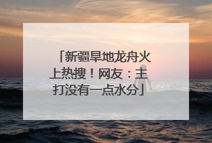 新疆旱地龙舟火上热搜！网友：主打没有一点水分