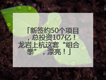 新签约50个项目，总投资107亿！龙岩上杭这套“组合拳”，漂亮！