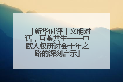 新华时评丨文明对话，互鉴共生——中欧人权研讨会十年之路的深刻启示