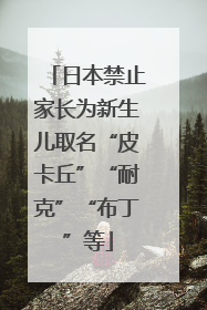 日本禁止家长为新生儿取名“皮卡丘”“耐克”“布丁”等