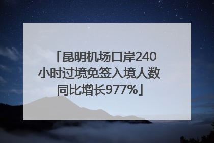 昆明机场口岸240小时过境免签入境人数同比增长977%