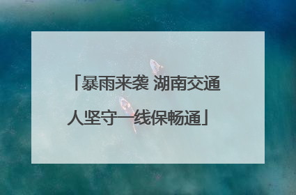 暴雨来袭 湖南交通人坚守一线保畅通