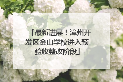 最新进展！漳州开发区金山学校进入预验收整改阶段