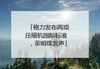格力发布两项压缩机国际标准，董明珠发声