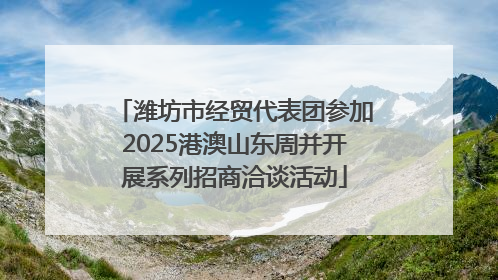 潍坊市经贸代表团参加2025港澳山东周并开展系列招商洽谈活动