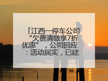 江西一停车公司“欠费清缴享7折优惠”，公司回应：活动属实，已建立常态化诉讼追缴机制