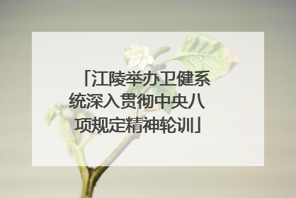 江陵举办卫健系统深入贯彻中央八项规定精神轮训