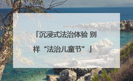 沉浸式法治体验 别样“法治儿童节”