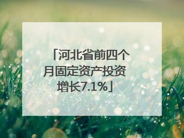 河北省前四个月固定资产投资增长7.1%