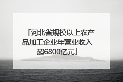 河北省规模以上农产品加工企业年营业收入超6800亿元