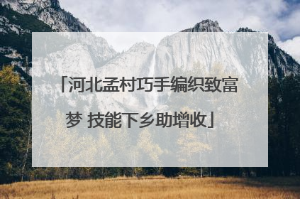 河北孟村巧手编织致富梦 技能下乡助增收