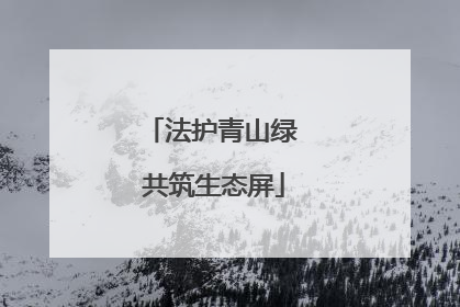 法护青山绿 共筑生态屏