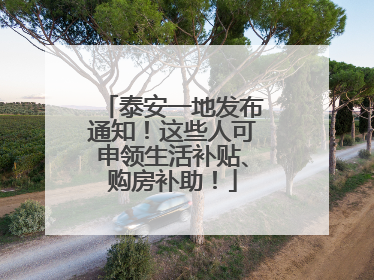泰安一地发布通知！这些人可申领生活补贴、购房补助！