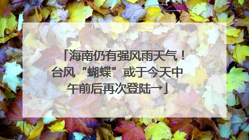 海南仍有强风雨天气！台风“蝴蝶”或于今天中午前后再次登陆→