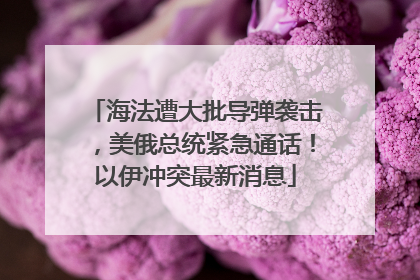 海法遭大批导弹袭击，美俄总统紧急通话！以伊冲突最新消息