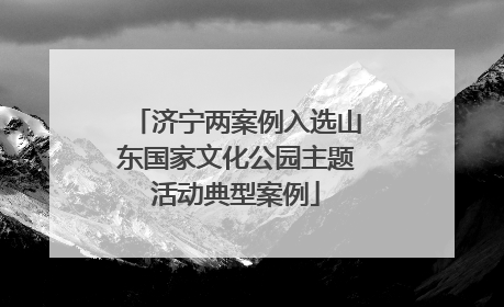济宁两案例入选山东国家文化公园主题活动典型案例