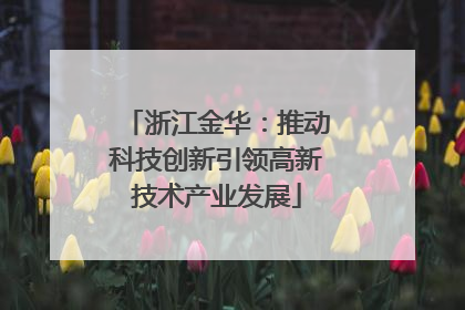 浙江金华：推动科技创新引领高新技术产业发展