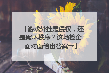 游戏外挂是侵权，还是破坏秩序？这场检企面对面给出答案→