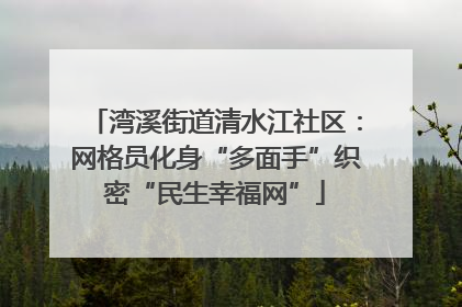 湾溪街道清水江社区：网格员化身“多面手”织密“民生幸福网”