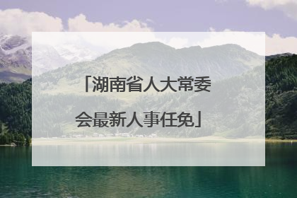 湖南省人大常委会最新人事任免
