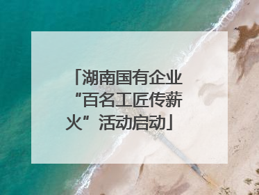 湖南国有企业“百名工匠传薪火”活动启动