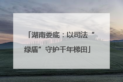 湖南娄底：以司法“绿盾”守护千年梯田