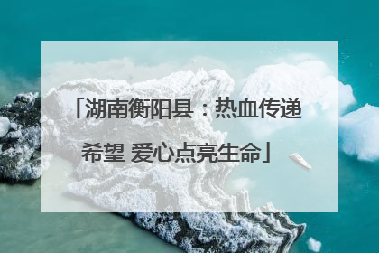 湖南衡阳县：热血传递希望 爱心点亮生命