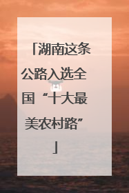 湖南这条公路入选全国“十大最美农村路”