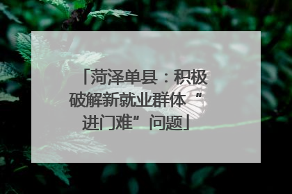 菏泽单县：积极破解新就业群体“进门难”问题