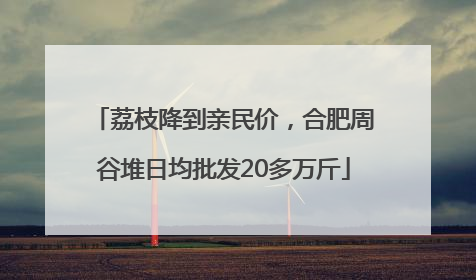 荔枝降到亲民价，合肥周谷堆日均批发20多万斤