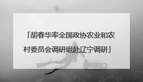 胡春华率全国政协农业和农村委员会调研组赴辽宁调研