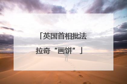 英国首相批法拉奇“画饼”