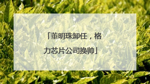 董明珠卸任，格力芯片公司换帅