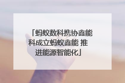 蚂蚁数科携协鑫能科成立蚂蚁鑫能 推进能源智能化
