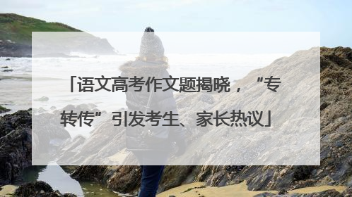 语文高考作文题揭晓，“专转传”引发考生、家长热议