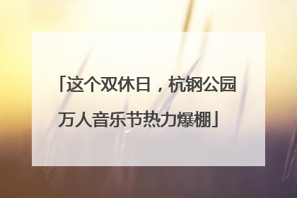 这个双休日，杭钢公园万人音乐节热力爆棚