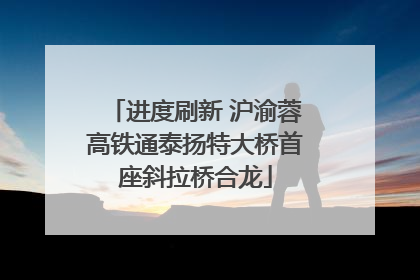 进度刷新 沪渝蓉高铁通泰扬特大桥首座斜拉桥合龙