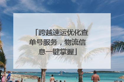 跨越速运优化查单号服务，物流信息一键掌握
