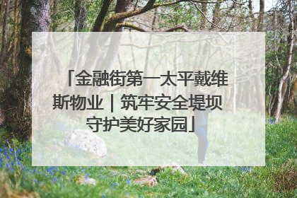 金融街第一太平戴维斯物业｜筑牢安全堤坝 守护美好家园