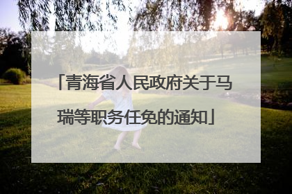 青海省人民政府关于马瑞等职务任免的通知