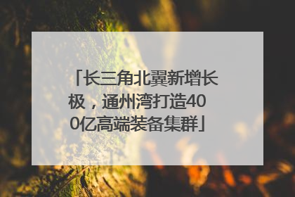 长三角北翼新增长极，通州湾打造400亿高端装备集群