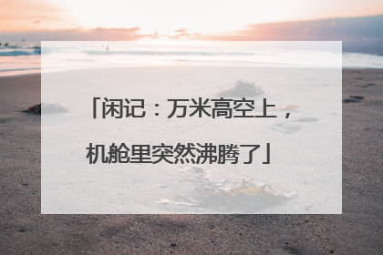 闲记：万米高空上，机舱里突然沸腾了