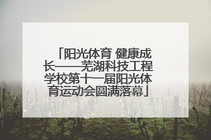 阳光体育 健康成长——芜湖科技工程学校第十一届阳光体育运动会圆满落幕