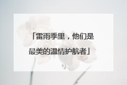 雷雨季里，他们是最美的温情护航者