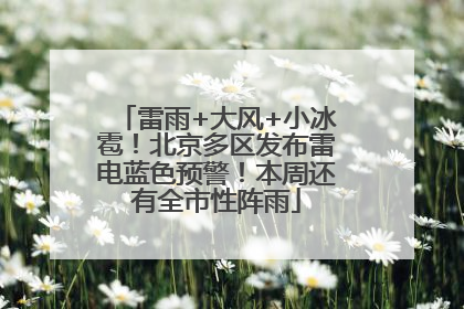 雷雨+大风+小冰雹！北京多区发布雷电蓝色预警！本周还有全市性阵雨