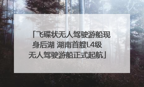 飞碟状无人驾驶游船现身后湖 湖南首艘L4级无人驾驶游船正式起航