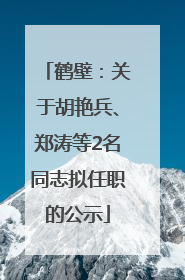 鹤壁：关于胡艳兵、郑涛等2名同志拟任职的公示