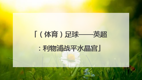 （体育）足球——英超：利物浦战平水晶宫