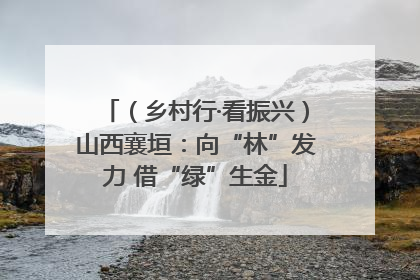 （乡村行·看振兴）山西襄垣：向“林”发力 借“绿”生金